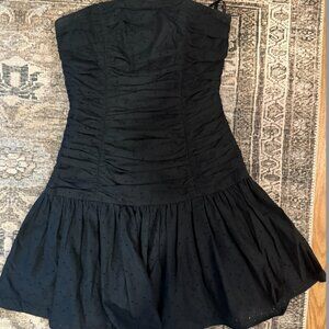 Betsey Johnson | Size 4 | Black Strapless Eyelet Mini Dress